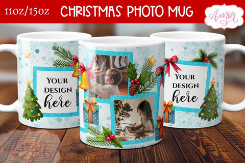 Christmas Photo mug wrap PNG Sublimation | Photo frame mug Sublimation Amorclipart 