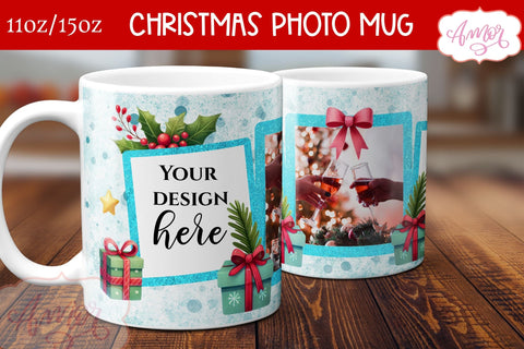 Christmas Photo Mug Wrap PNG Sublimation | Photo Frame Mug Sublimation Amorclipart 