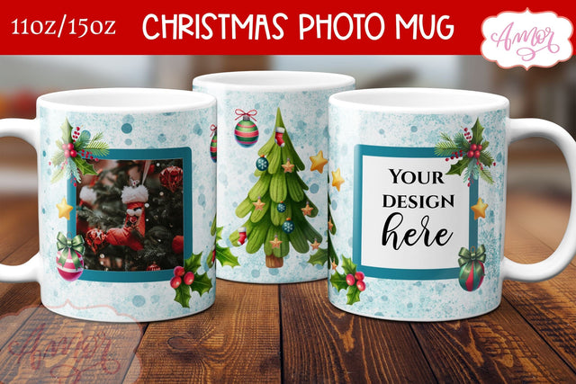 Christmas Photo mug wrap PNG Sublimation | Photo frame mug Sublimation Amorclipart 