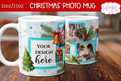 Christmas Photo mug wrap PNG Sublimation | Photo frame mug Sublimation Amorclipart 