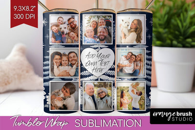 Christmas Photo Tumbler PNG - Nordic Picture Tumbler Wrap Sublimation OrangeBrushStudio 