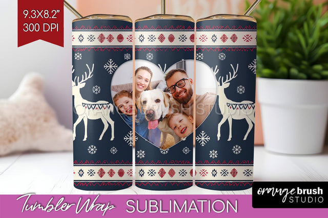 Christmas Photo Tumbler PNG - Nordic Picture Tumbler Wrap Sublimation OrangeBrushStudio 