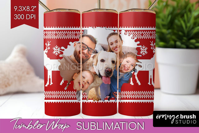 Christmas Photo Tumbler PNG - Nordic Picture Tumbler Wrap Sublimation OrangeBrushStudio 