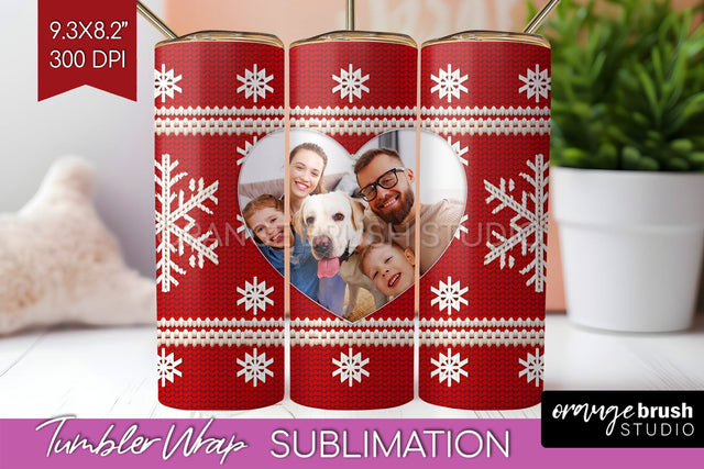 Christmas Photo Tumbler PNG - Nordic Picture Tumbler Wrap Sublimation OrangeBrushStudio 