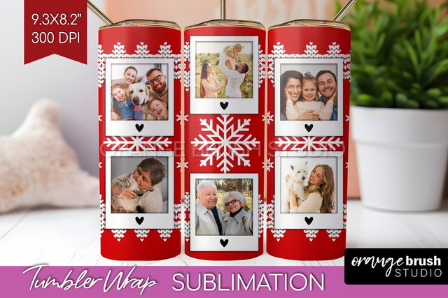 Christmas Photo Tumbler PNG - Nordic Picture Tumbler Wrap Sublimation OrangeBrushStudio 