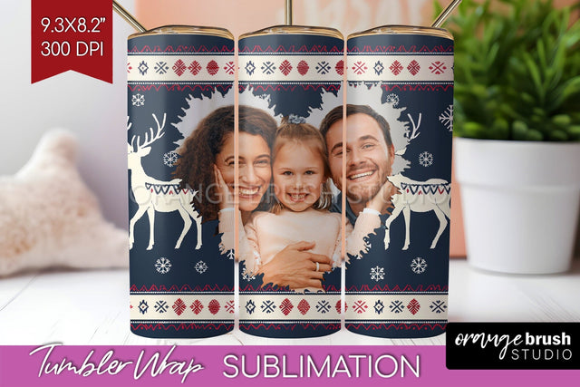 Christmas Photo Tumbler PNG - Nordic Picture Tumbler Wrap Sublimation OrangeBrushStudio 