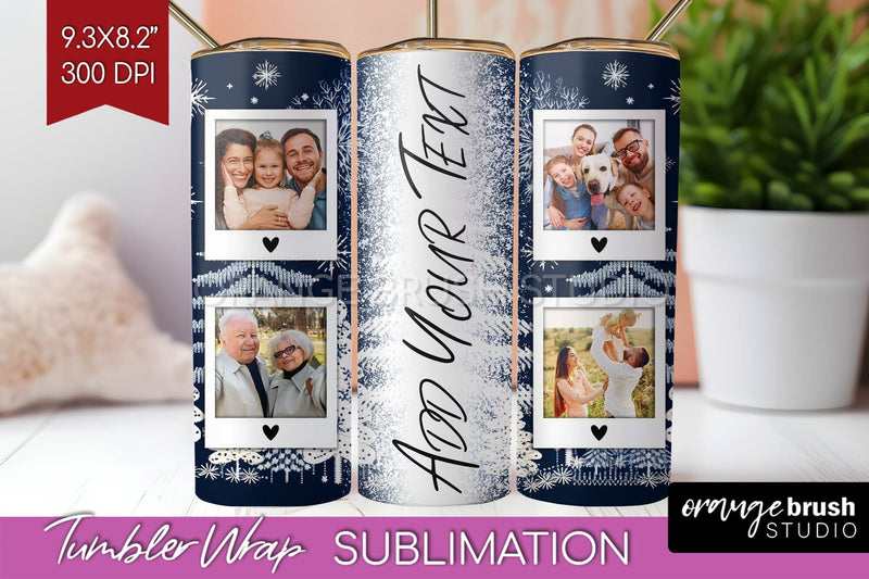 Christmas Photo Tumbler PNG - Nordic Picture Tumbler Wrap Sublimation OrangeBrushStudio 