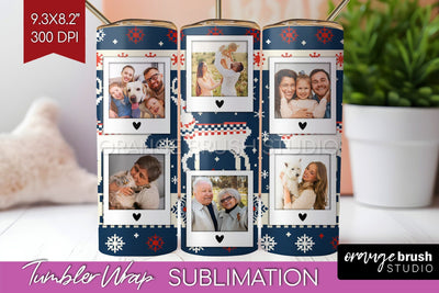 Christmas Photo Tumbler PNG - Nordic Picture Tumbler Wrap Sublimation OrangeBrushStudio 