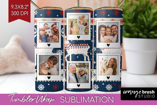 Christmas Photo Tumbler PNG - Nordic Picture Tumbler Wrap Sublimation OrangeBrushStudio 