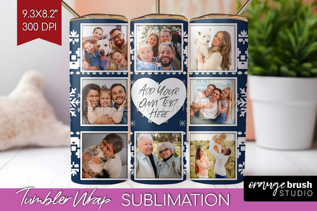 Christmas Photo Tumbler PNG - Nordic Picture Tumbler Wrap Sublimation OrangeBrushStudio 