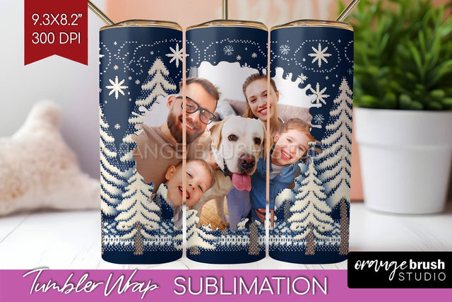 Christmas Photo Tumbler PNG - Nordic Picture Tumbler Wrap Sublimation OrangeBrushStudio 