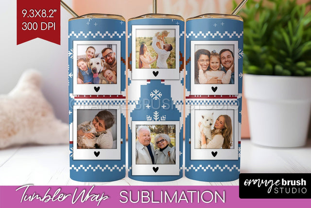 Christmas Photo Tumbler PNG - Nordic Picture Tumbler Wrap Sublimation OrangeBrushStudio 