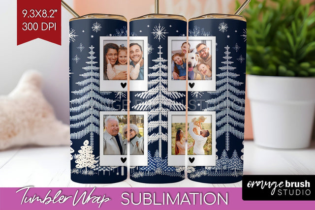 Christmas Photo Tumbler PNG - Nordic Picture Tumbler Wrap Sublimation OrangeBrushStudio 