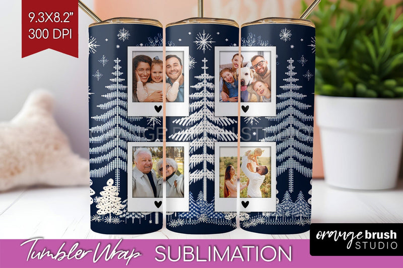 Christmas Photo Tumbler PNG - Nordic Picture Tumbler Wrap Sublimation OrangeBrushStudio 