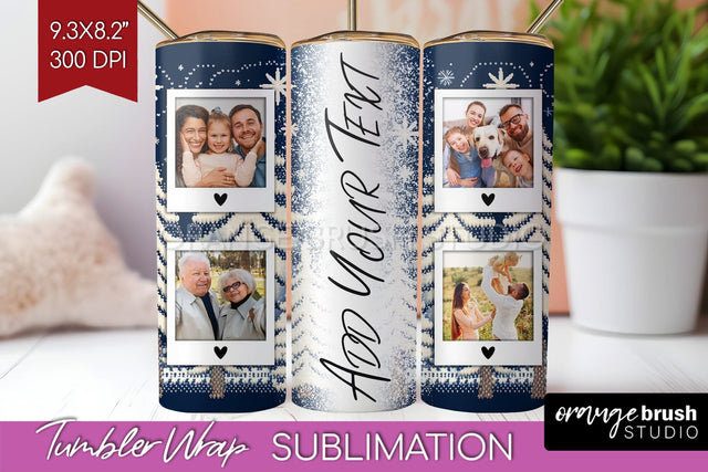 Christmas Photo Tumbler PNG - Nordic Picture Tumbler Wrap Sublimation OrangeBrushStudio 