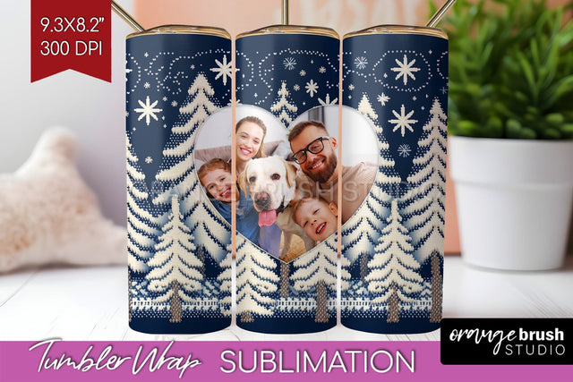 Christmas Photo Tumbler PNG - Nordic Picture Tumbler Wrap Sublimation OrangeBrushStudio 