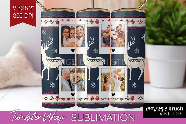 Christmas Photo Tumbler PNG - Nordic Picture Tumbler Wrap Sublimation OrangeBrushStudio 