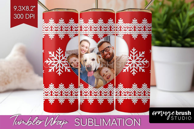 Christmas Photo Tumbler PNG - Nordic Picture Tumbler Wrap Sublimation OrangeBrushStudio 