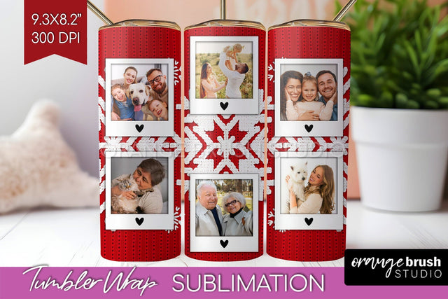 Christmas Photo Tumbler PNG - Nordic Picture Tumbler Wrap Sublimation OrangeBrushStudio 