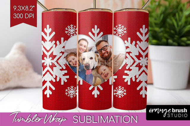 Christmas Photo Tumbler PNG - Nordic Picture Tumbler Wrap Sublimation OrangeBrushStudio 