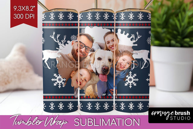 Christmas Photo Tumbler PNG - Nordic Picture Tumbler Wrap Sublimation OrangeBrushStudio 