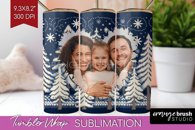 Christmas Photo Tumbler PNG - Nordic Picture Tumbler Wrap Sublimation OrangeBrushStudio 
