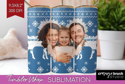 Christmas Photo Tumbler PNG - Nordic Picture Tumbler Wrap Sublimation OrangeBrushStudio 