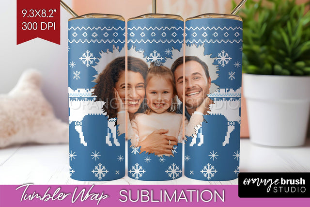 Christmas Photo Tumbler PNG - Nordic Picture Tumbler Wrap Sublimation OrangeBrushStudio 