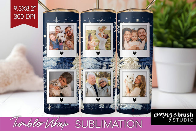 Christmas Photo Tumbler PNG - Nordic Picture Tumbler Wrap Sublimation OrangeBrushStudio 