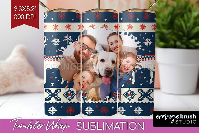 Christmas Photo Tumbler PNG - Nordic Picture Tumbler Wrap Sublimation OrangeBrushStudio 