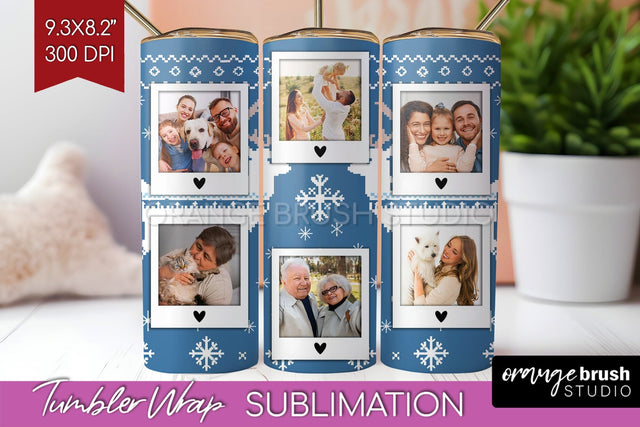 Christmas Photo Tumbler PNG - Nordic Picture Tumbler Wrap Sublimation OrangeBrushStudio 