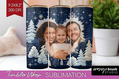 Christmas Photo Tumbler PNG - Nordic Picture Tumbler Wrap Sublimation OrangeBrushStudio 