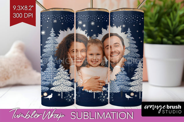 Christmas Photo Tumbler PNG - Nordic Picture Tumbler Wrap Sublimation OrangeBrushStudio 