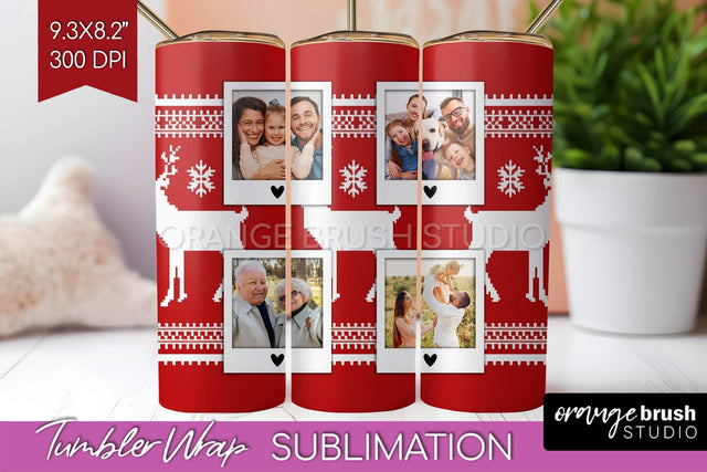 Christmas Photo Tumbler PNG - Nordic Picture Tumbler Wrap Sublimation OrangeBrushStudio 