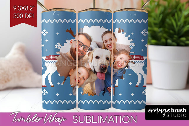Christmas Photo Tumbler PNG - Nordic Picture Tumbler Wrap Sublimation OrangeBrushStudio 