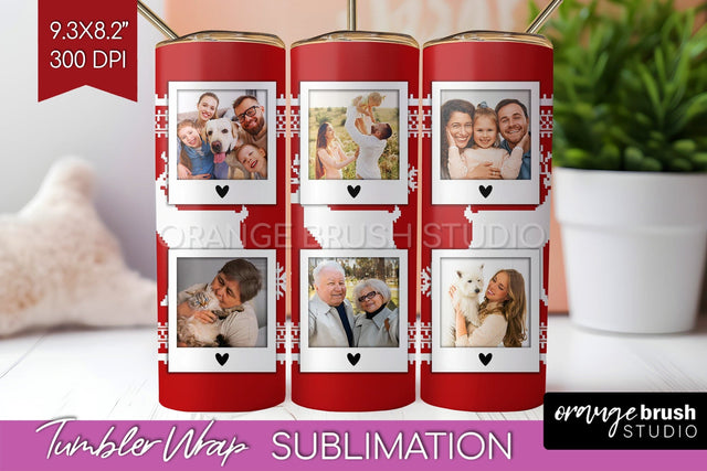 Christmas Photo Tumbler PNG - Nordic Picture Tumbler Wrap Sublimation OrangeBrushStudio 