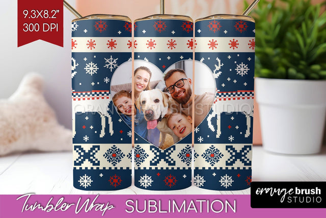 Christmas Photo Tumbler PNG - Nordic Picture Tumbler Wrap Sublimation OrangeBrushStudio 