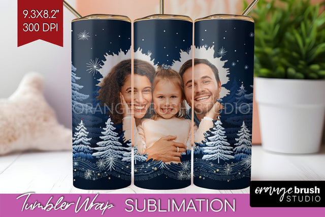 Christmas Photo Tumbler PNG - Nordic Picture Tumbler Wrap Sublimation OrangeBrushStudio 