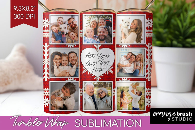 Christmas Photo Tumbler PNG - Nordic Picture Tumbler Wrap Sublimation OrangeBrushStudio 