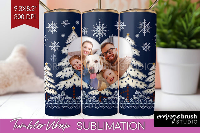 Christmas Photo Tumbler PNG - Nordic Picture Tumbler Wrap Sublimation OrangeBrushStudio 