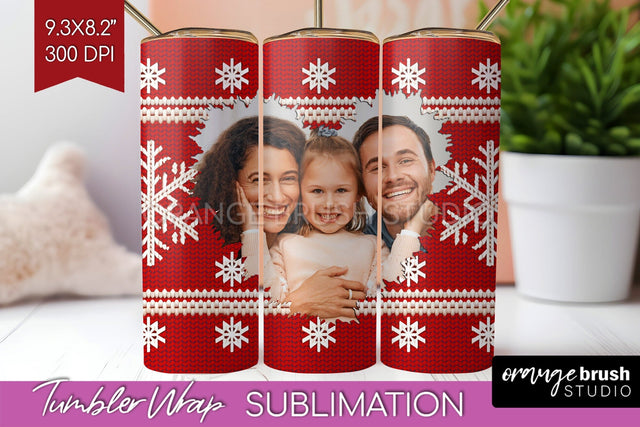 Christmas Photo Tumbler PNG - Nordic Picture Tumbler Wrap Sublimation OrangeBrushStudio 