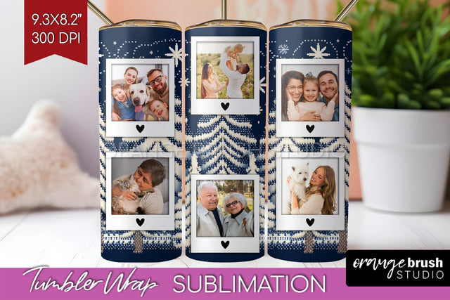 Christmas Photo Tumbler PNG - Nordic Picture Tumbler Wrap Sublimation OrangeBrushStudio 
