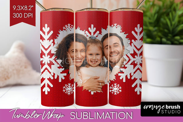 Christmas Photo Tumbler PNG - Nordic Picture Tumbler Wrap Sublimation OrangeBrushStudio 