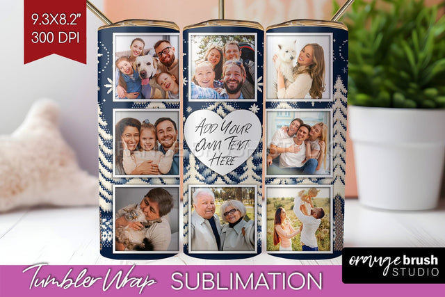 Christmas Photo Tumbler PNG - Nordic Picture Tumbler Wrap Sublimation OrangeBrushStudio 
