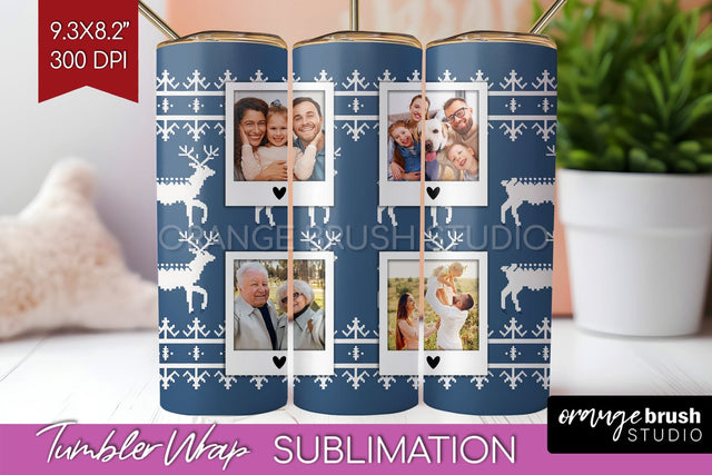 Christmas Photo Tumbler PNG - Nordic Picture Tumbler Wrap Sublimation OrangeBrushStudio 