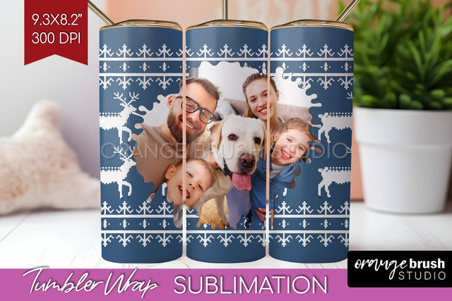 Christmas Photo Tumbler PNG - Nordic Picture Tumbler Wrap Sublimation OrangeBrushStudio 