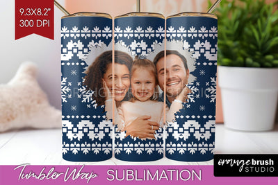 Christmas Photo Tumbler PNG - Nordic Picture Tumbler Wrap Sublimation OrangeBrushStudio 