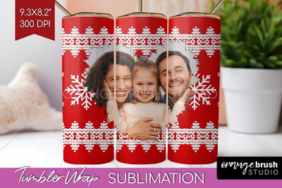 Christmas Photo Tumbler PNG - Nordic Picture Tumbler Wrap Sublimation OrangeBrushStudio 