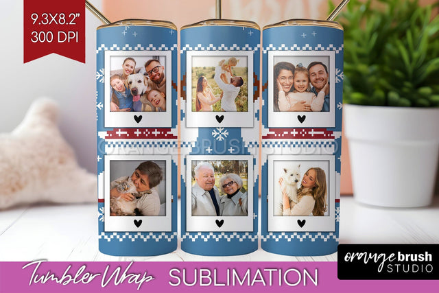 Christmas Photo Tumbler PNG - Nordic Picture Tumbler Wrap Sublimation OrangeBrushStudio 