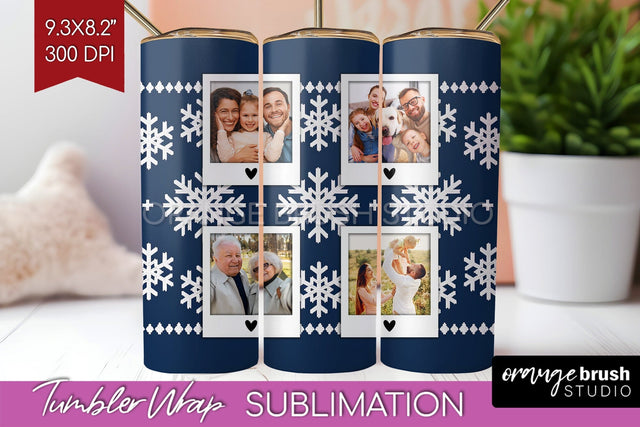 Christmas Photo Tumbler PNG - Nordic Picture Tumbler Wrap Sublimation OrangeBrushStudio 